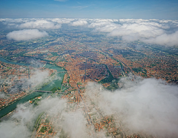 Vue aérienne de Toulouse